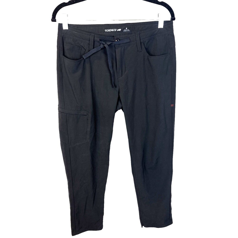 Toad & Co Jetlite Cropped Travel & Hiking Pants - Black - Size 4 Regular